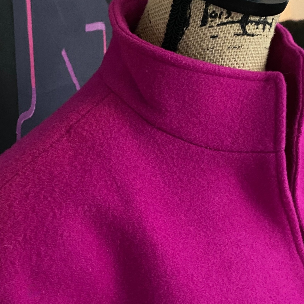 Women's Stunning Raspberry Pink Wool Short Jacket, Roth-Le-Cover Coat. S. 10-12. - Picture 11 of 16